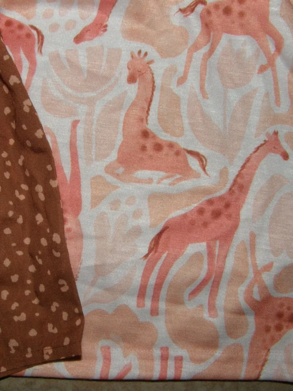 NEW NWT Girls Sz 5 Toddler Colorful Giraffe Print Night Gown & Pajamas 3 Pc Set